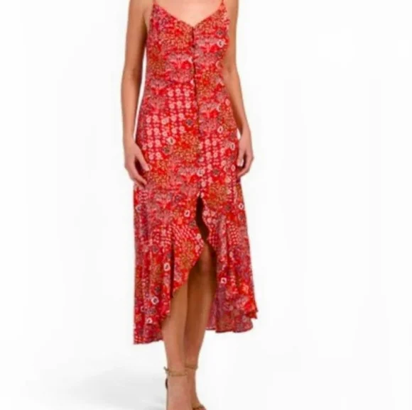 Abel The Label Lola Hi-Lo Floral Boho Dress. Anthropologie - Picture 3 of 13